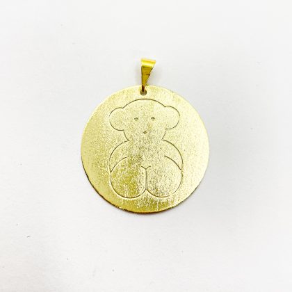 Colgante Peltre Dorado Placa Tous