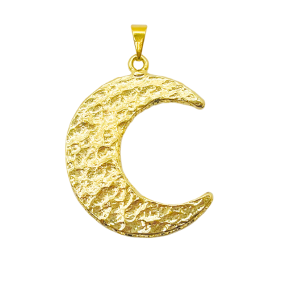 Colgante Dorado Luna Texturada