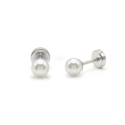 Aros Abridores Plata 925 - Perla 5mm