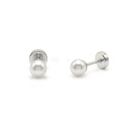 Aros Abridores Plata 925 - Perla 4mm