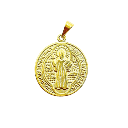 Colgante Dorado San Benito De Pie (Grande)