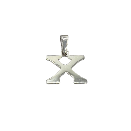 Letra Estampada Plata Sola - X