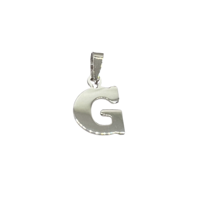Letra Estampada Plata Sola - G