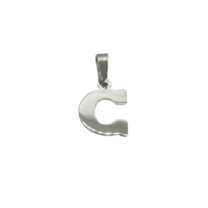Letra Estampada Plata Sola - C