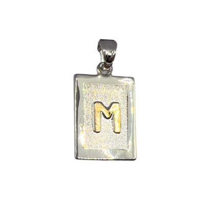 Letra Rectangular con Oro 925 - M