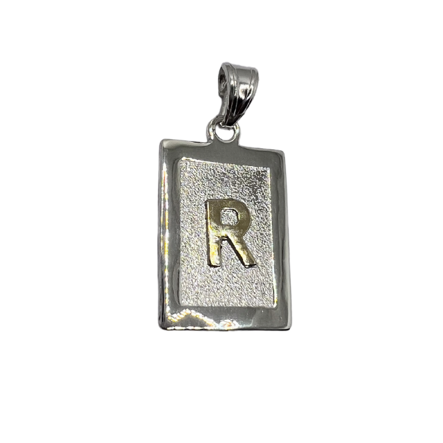 Letra Rectangular con Oro 925 – R