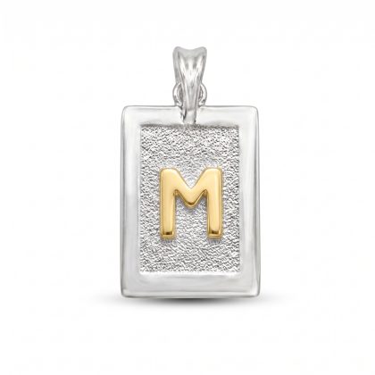 Letra Rectangular con Oro 925 - M