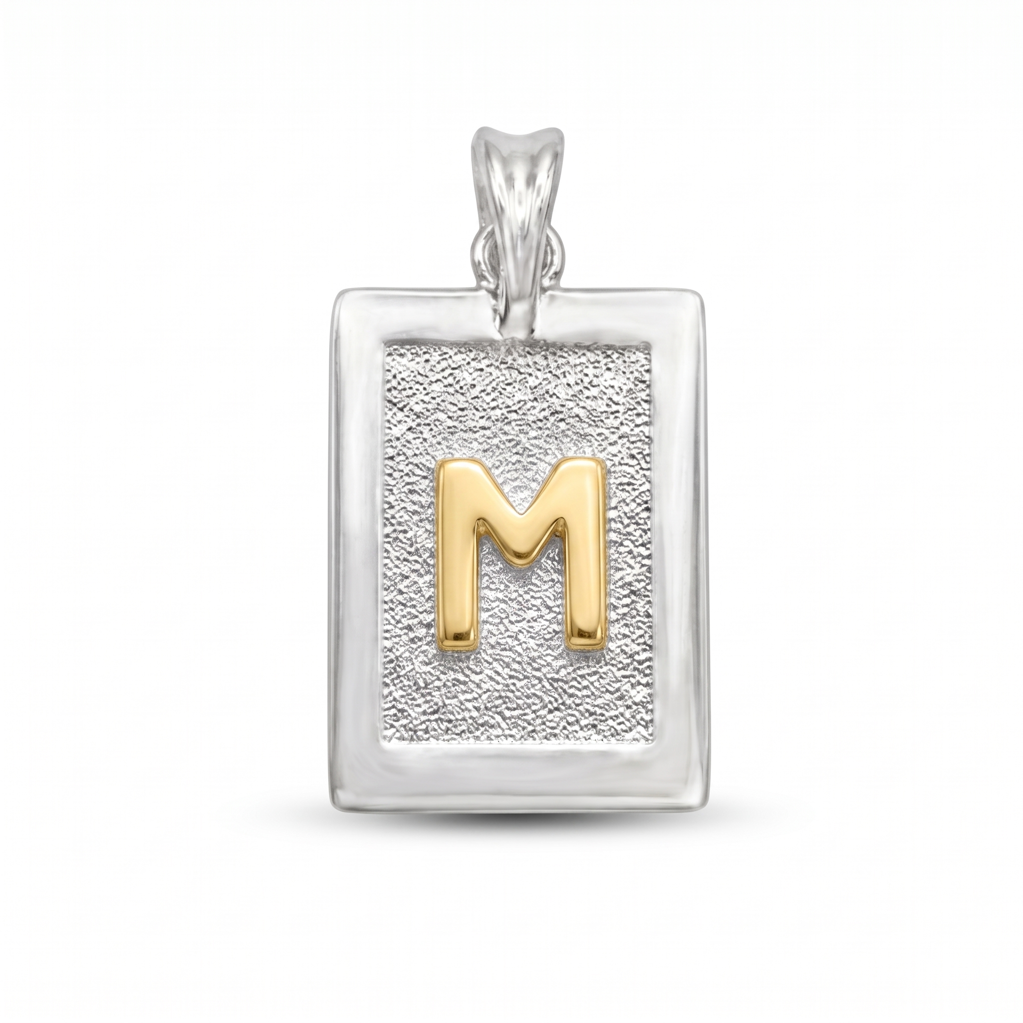 Letra Rectangular con Oro 925 - M