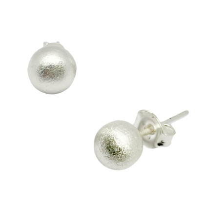 Aro Apegado Plateado Pelota Satinada 4mm