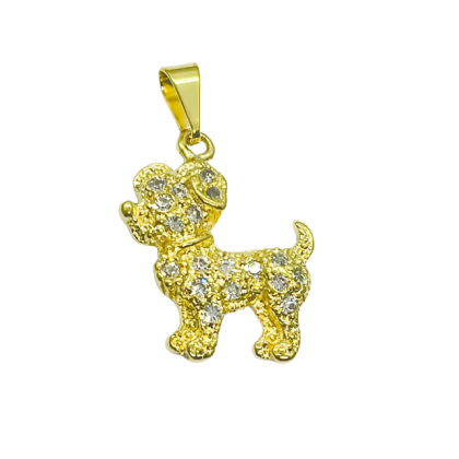 Colgante Dorado Perro circón