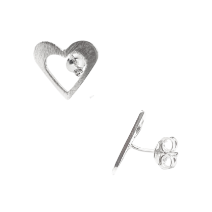 Aro Apegado Plateado Silueta Corazón 11mm