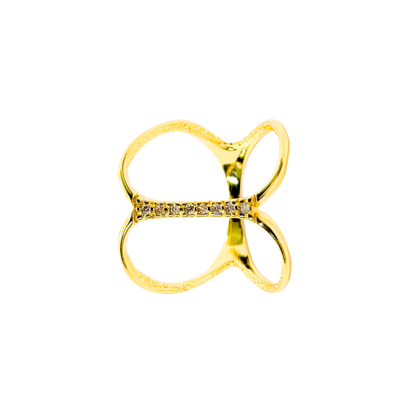 Anillo Dorado Diseño Circón