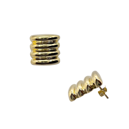 Aro Apegado Dorado Líneas 10mm