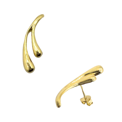 Aro Apegado Dorado Doble Gota 27mm