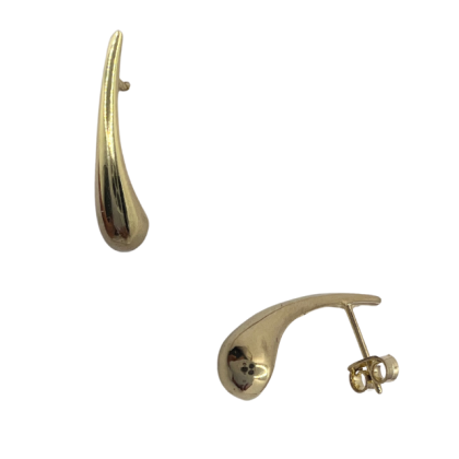 Aro Apegado Dorada Gota Alargada 23mm