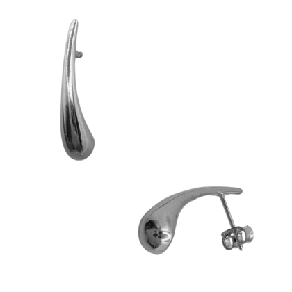 Aro Apegado Plateado Gota Alargada 23mm