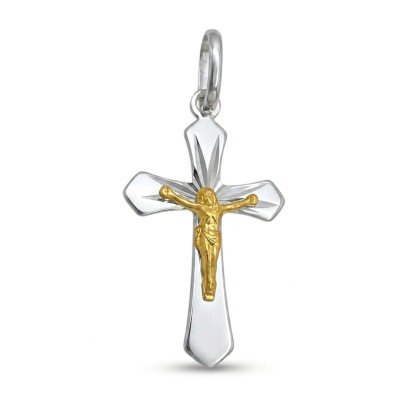 Colgante Cruz Plata con Oro