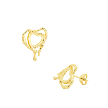 Aro Apegado Dorado Corazón 17mm