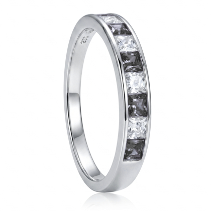 Anillo Cintillo Negro y Blanco