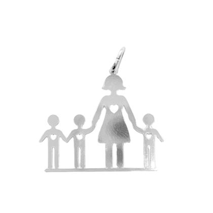 Colgante Familia Mamá y Tres Niños