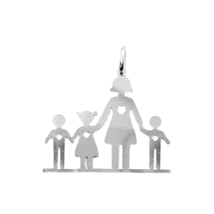 Colgante Familia Mamá Una Niña y Dos Niños