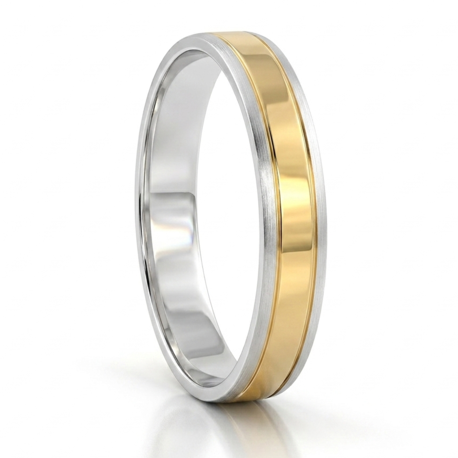 Anillo Compromiso N°1 Plata Con Lamina de Oro 18k