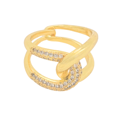 Anillo Dorado Puzzle Circón