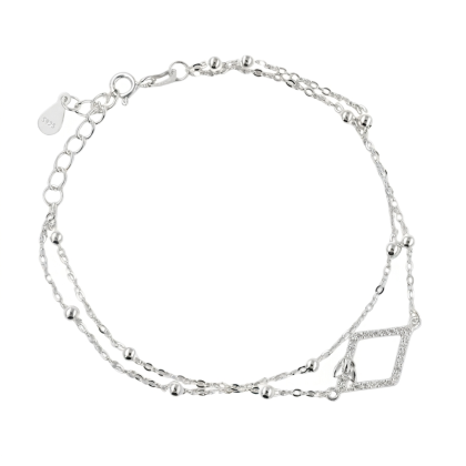 Pulsera Rombo Micro circón 17cm