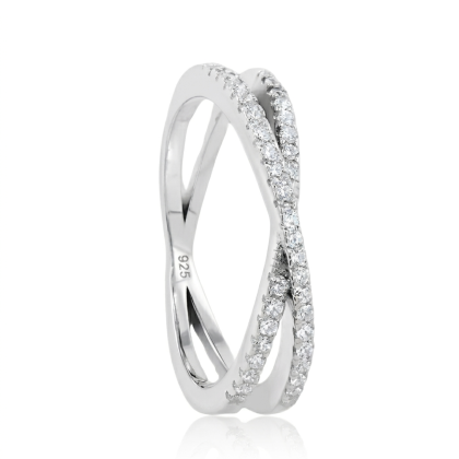 Anillo Cintillo Doble Micro Circón