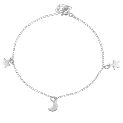 Pulsera Placa Estrellas y Luna