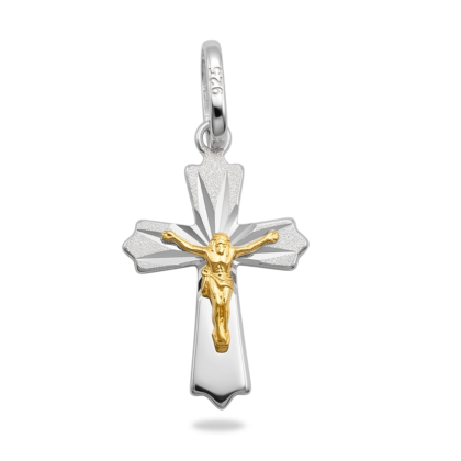 Colgante Cruz Plata con Oro