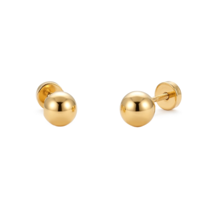 Aros Abridores Enchapados en Oro 14k- Pelota 5.5 mm