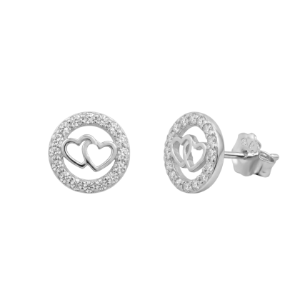 Aro apegado Micro Circón Corazones 7mm