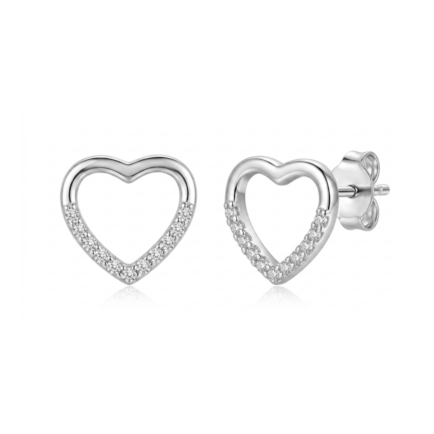 Aro apegado Micro Circón Corazón 9mm