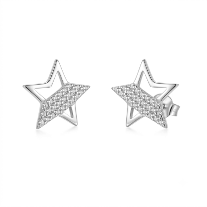 Aro apegado Micro Circón Estrella 9mm