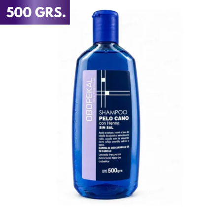 Shampoo Obopekal con Pelo Cano con Hena Sin Sal 500Grs.