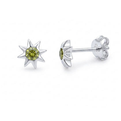 Aro apegado Estrella Circón Verde 6mm