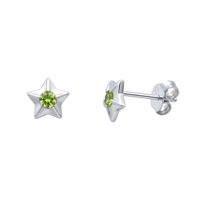 Aro apegado Estrella Circón Verde 6mm