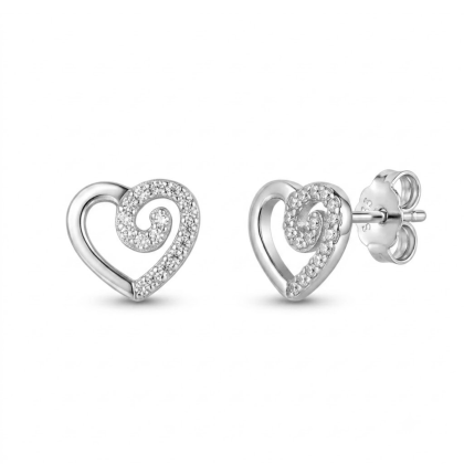 Aro apegado Micro Circón Corazón 9mm