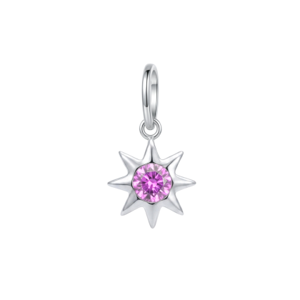 Colgante Estrella Circón Rosa