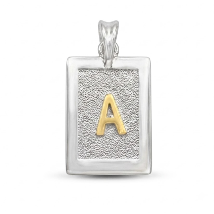 Letra Rectangular con Oro 925 - A