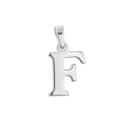Letra Estampada Plata Sola - F