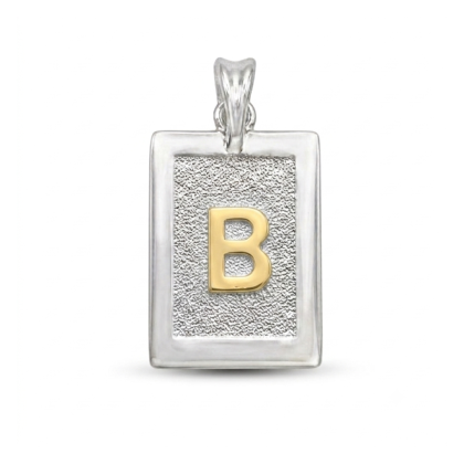 Letra Rectangular con Oro 925 - B
