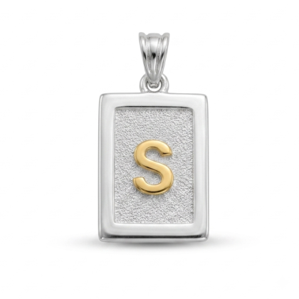 Letra Rectangular con Oro 925 - S