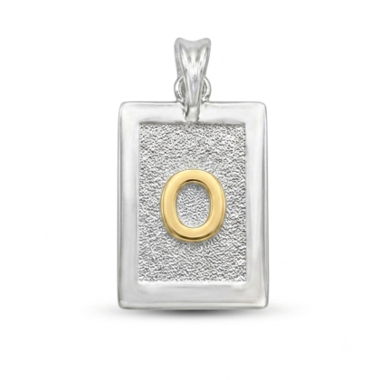 Letra Rectangular con Oro 925 - O