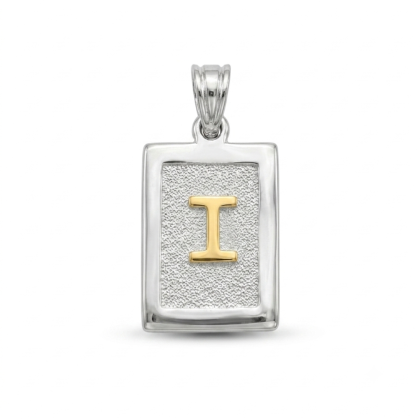 Letra Rectangular con Oro 925 - I