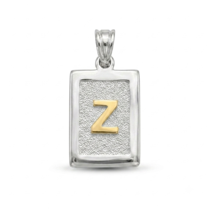 Letra Rectangular con Oro 925 - Z