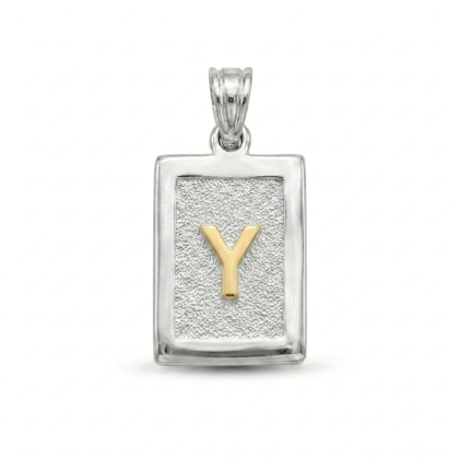 Letra Rectangular con Oro 925 - Y