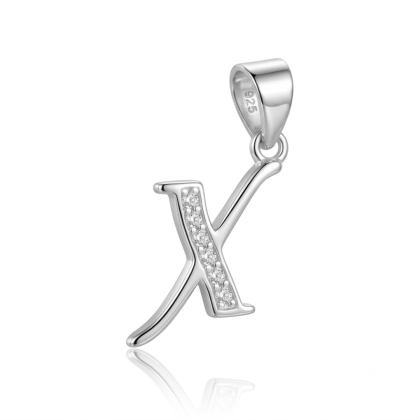 Letra de Plata con Circón - X