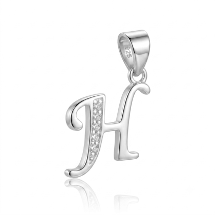 Letra de Plata con Circón - H
